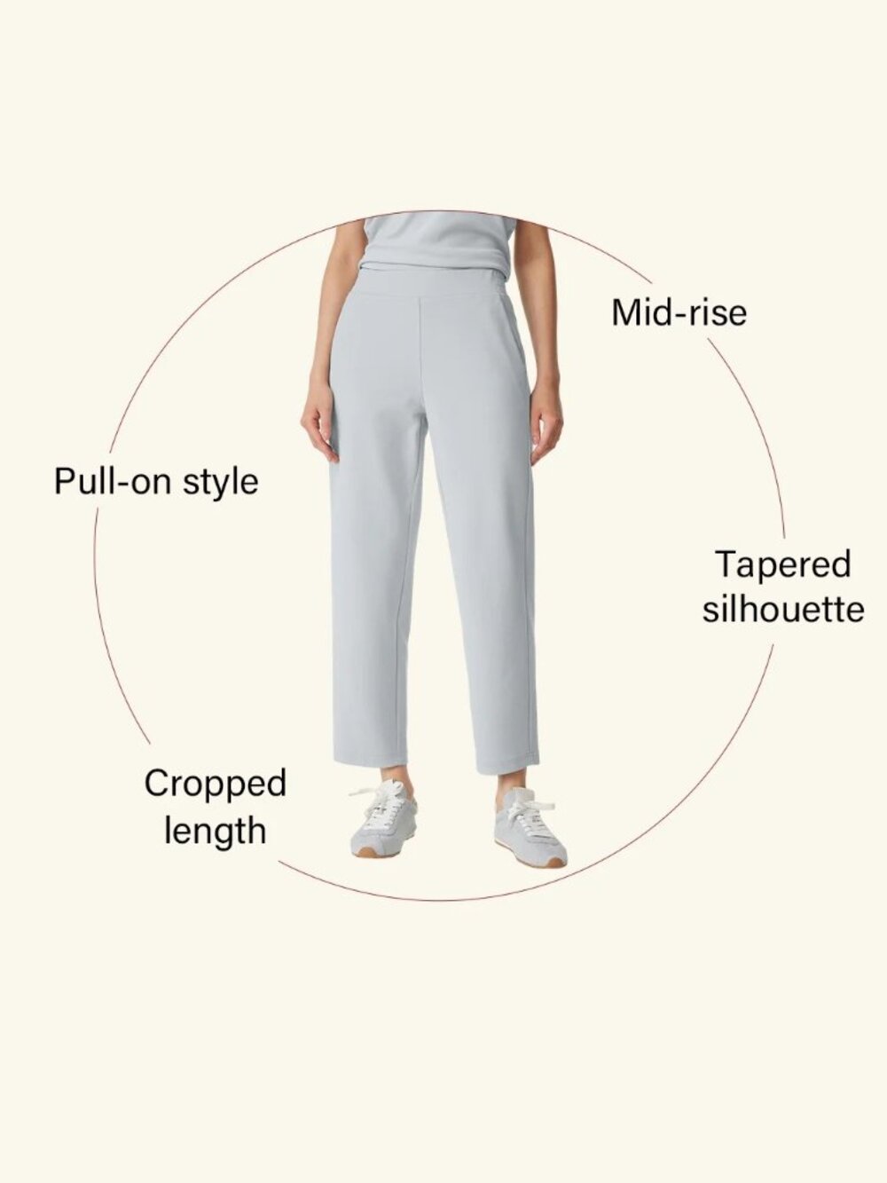 NWT OGL Sandwashed Mid Rise Pull-on Tapered Pants w/ Pockets Smoked Blue #A1999 - Picture 12 of 15